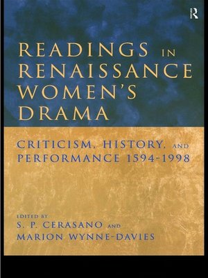 cover image of Readings in Renaissance Women's Drama